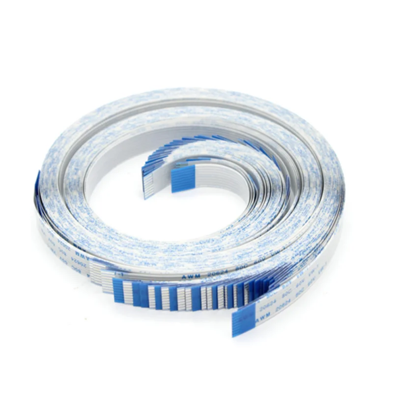1 Uds FPC FFC Cable cinta Flexible plano 4/5/6/8/10/12/14/16/18/20/30/40 paso 0,5 MM 1,0 MM 500MM/600MM/800MM/1000MM/2000MM/3000MM