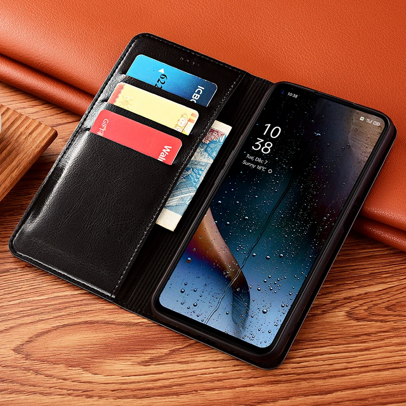 ل Xiaomi Poco X3 X4 X5 X6 X7 Pro NFC GT Neo 5G مجنون الحصان نمط محفظة جلدية أصلية الوجه غطاء الهاتف جلد البقر NoSlip