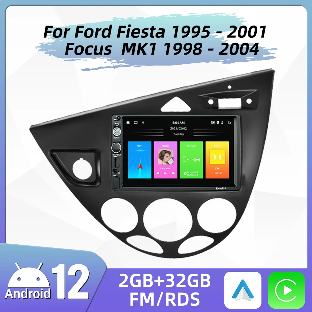 

7" Car Radio For Ford Fiesta 1995 - 2001 Focus MK1 1998 - 2004 2 Din Android Stereo Car Multimedia Player GPS Carplay Autoradio