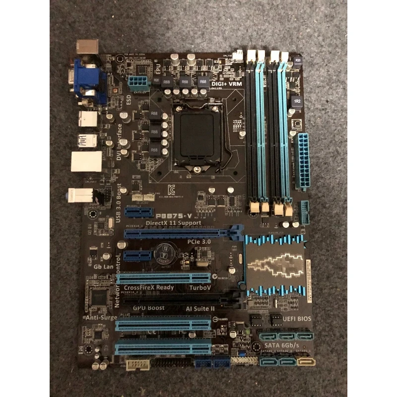 Placa-mãe ATX usada para ASUS P8B75-V LGA1155 B75 DDR3 HDMI VGA DVI
