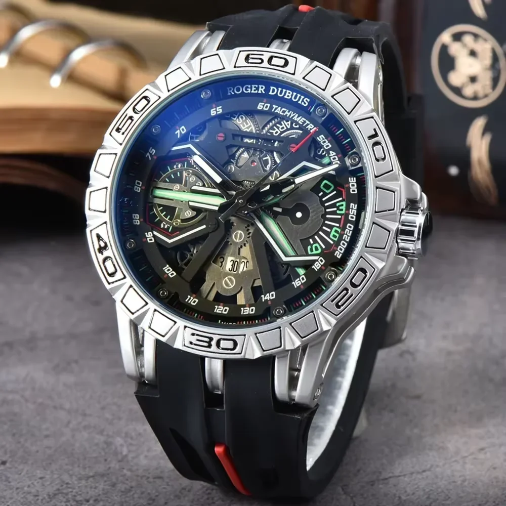 

Only Roger Top Quality Original Brand Watches For Mens Big Dial Luxury Fashion Quartz Wristwatch Business Sports AAA Male Clock