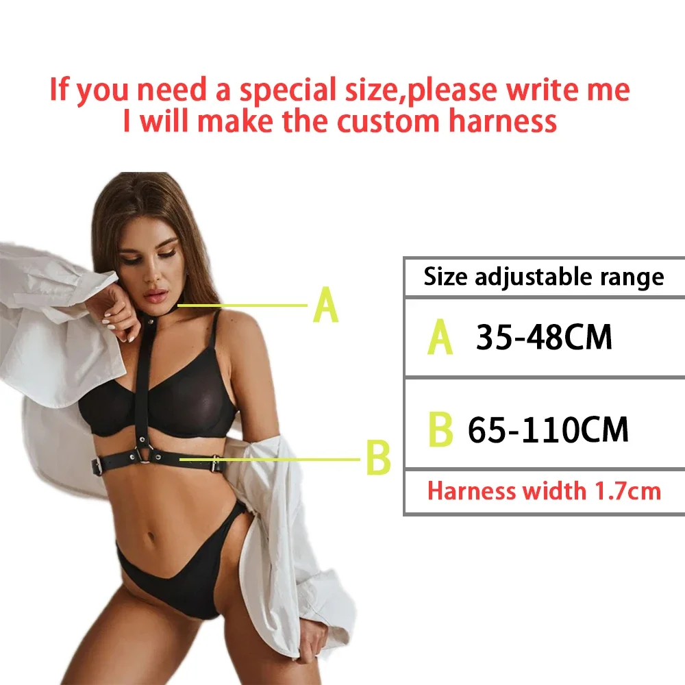 Women Lingerie Leather Harness Bondage Strap Adjustable Fetish Gay Sexual Body Chest Harness Belt Punk Rave Costumes Sex Cosplay