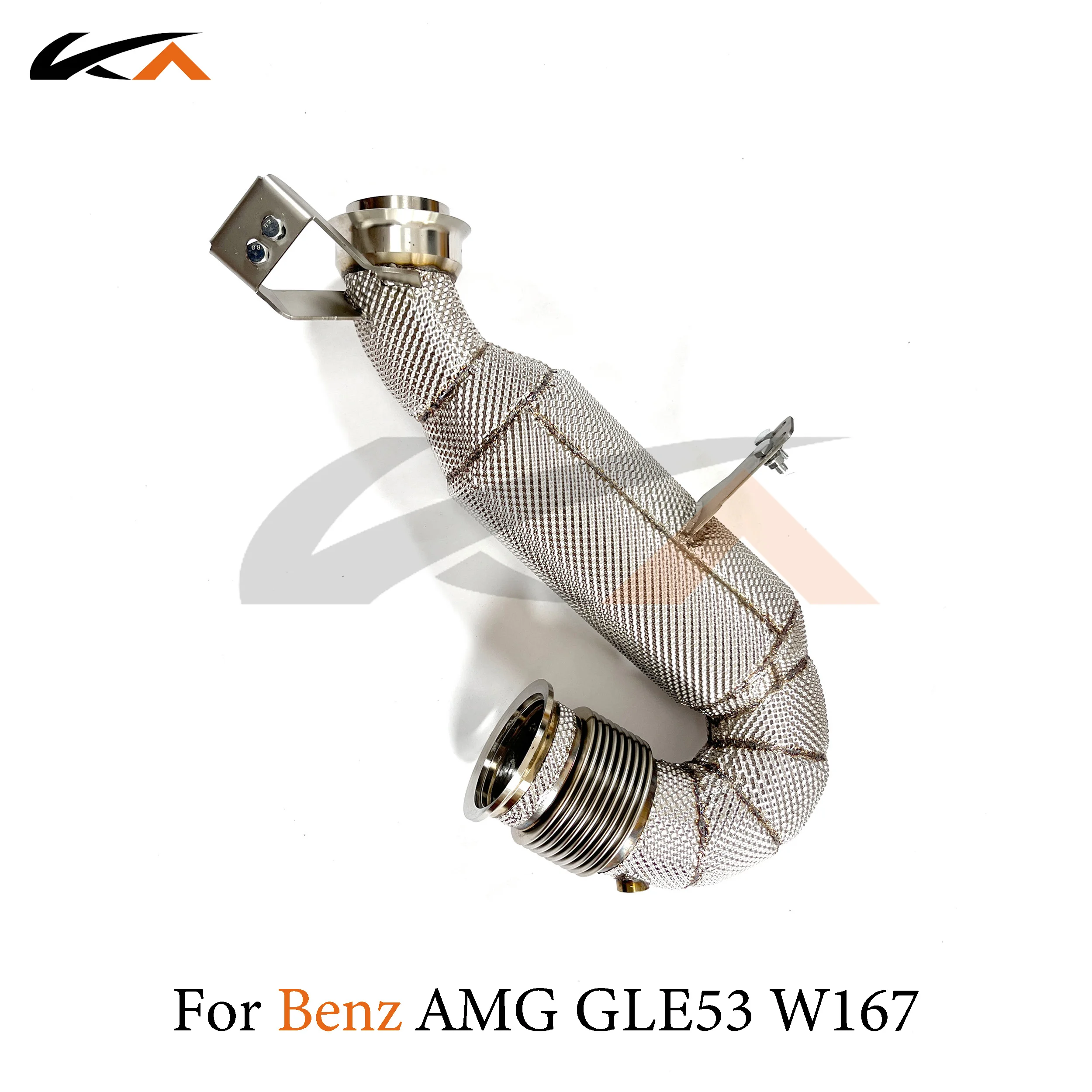 KA Tuning exhaust system header stainless downpipe for Mercedes-Benz AMG GLE53 M256 W167 3.0T axle pipe catalysis heat shield