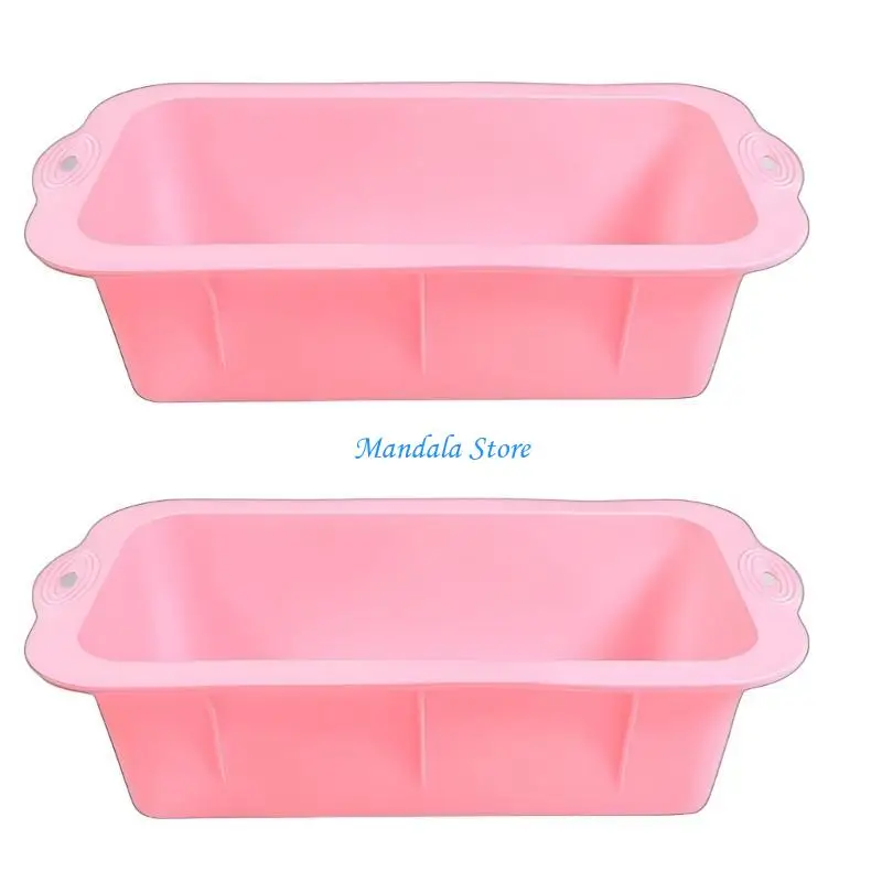 

U2JC 2Pcs/Set Silicone Bread Moulds Rectangular Cake Molds Oven Safe Pans Baking Tools Household Cakes Bakeware Pans