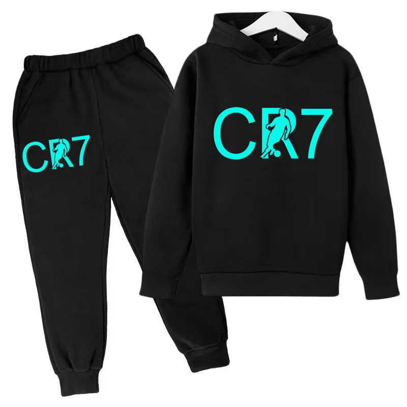 

Kids CR7 Sports Brand Clothing Spring and Autumn Hoodie Boys Girls Top + Trousers 2P Sportswear Coat Casual Fashion Jogging Set