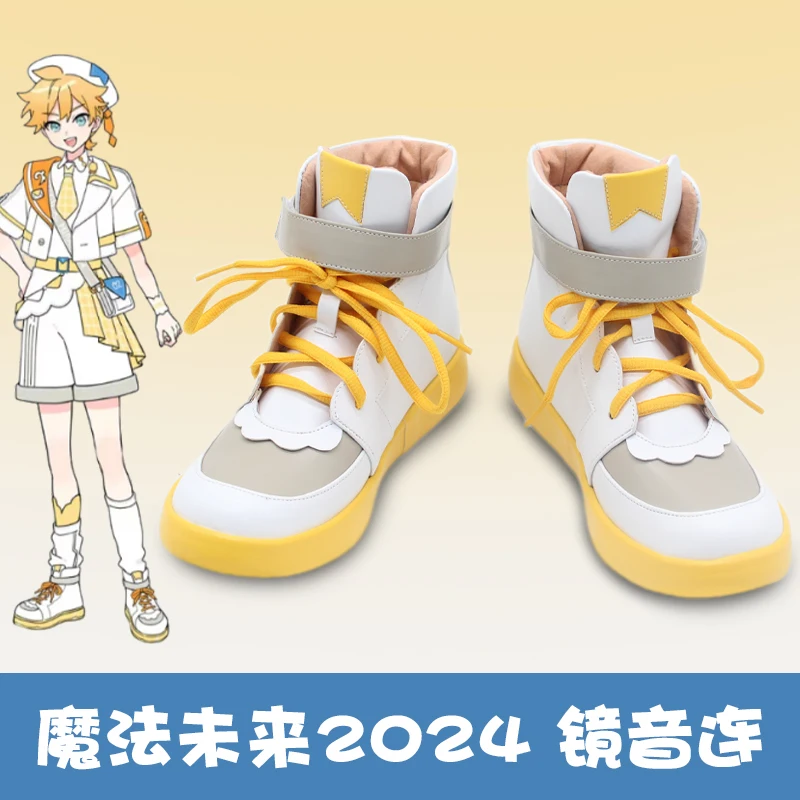 chaussures-de-cosplay-magiques-mirai-kagamine-len-bottes-anime-accessoires-de-costumes-d'halloween-bottes-sur-mesure-2024