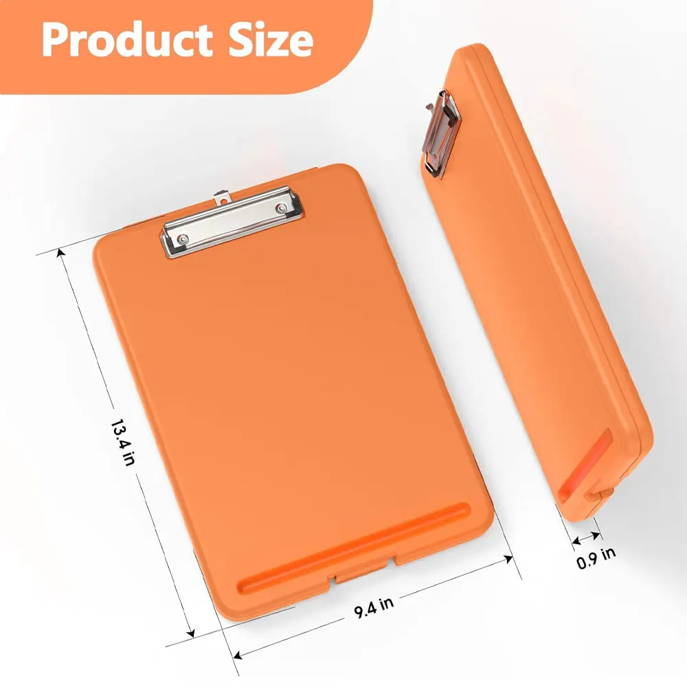 A4 File Folder/Writing Pad with Storage Function and Metal Clip, Can Hold 80 Sheets of Standard Paper, and Can Be Expanded 180°
