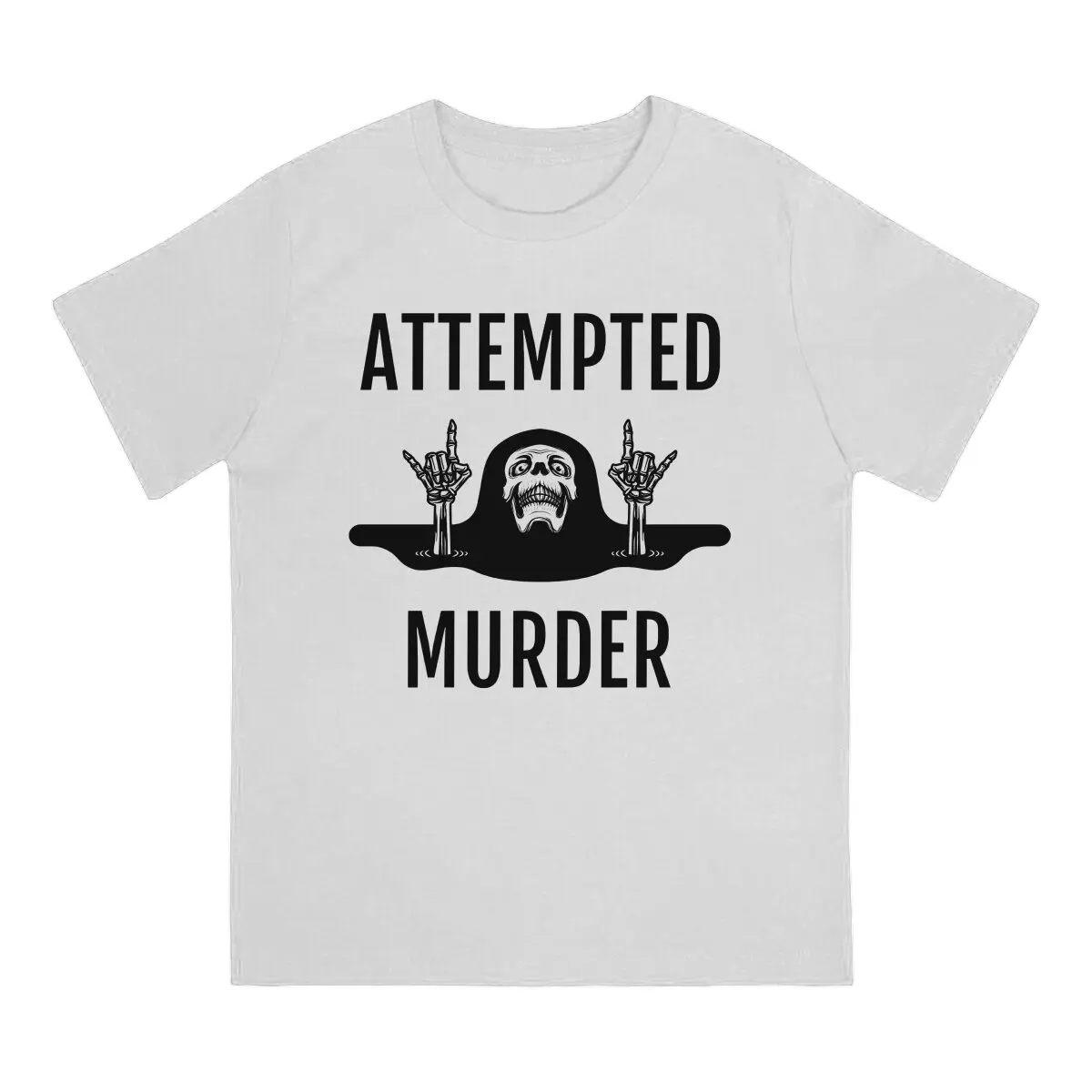 Skeleton Unique TShirt Attempted Murder Top Quality Hip Hop Graphic  T Shirt Short Sleeve Ofertas