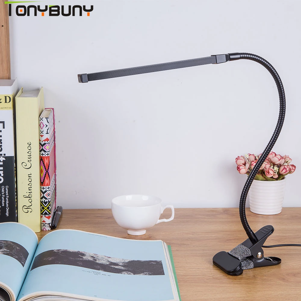 

Protect LED Table Lamp Study Bendable Desk Lamp Clamp Clip Light office Dimmable USB Touch Switch Control desk light