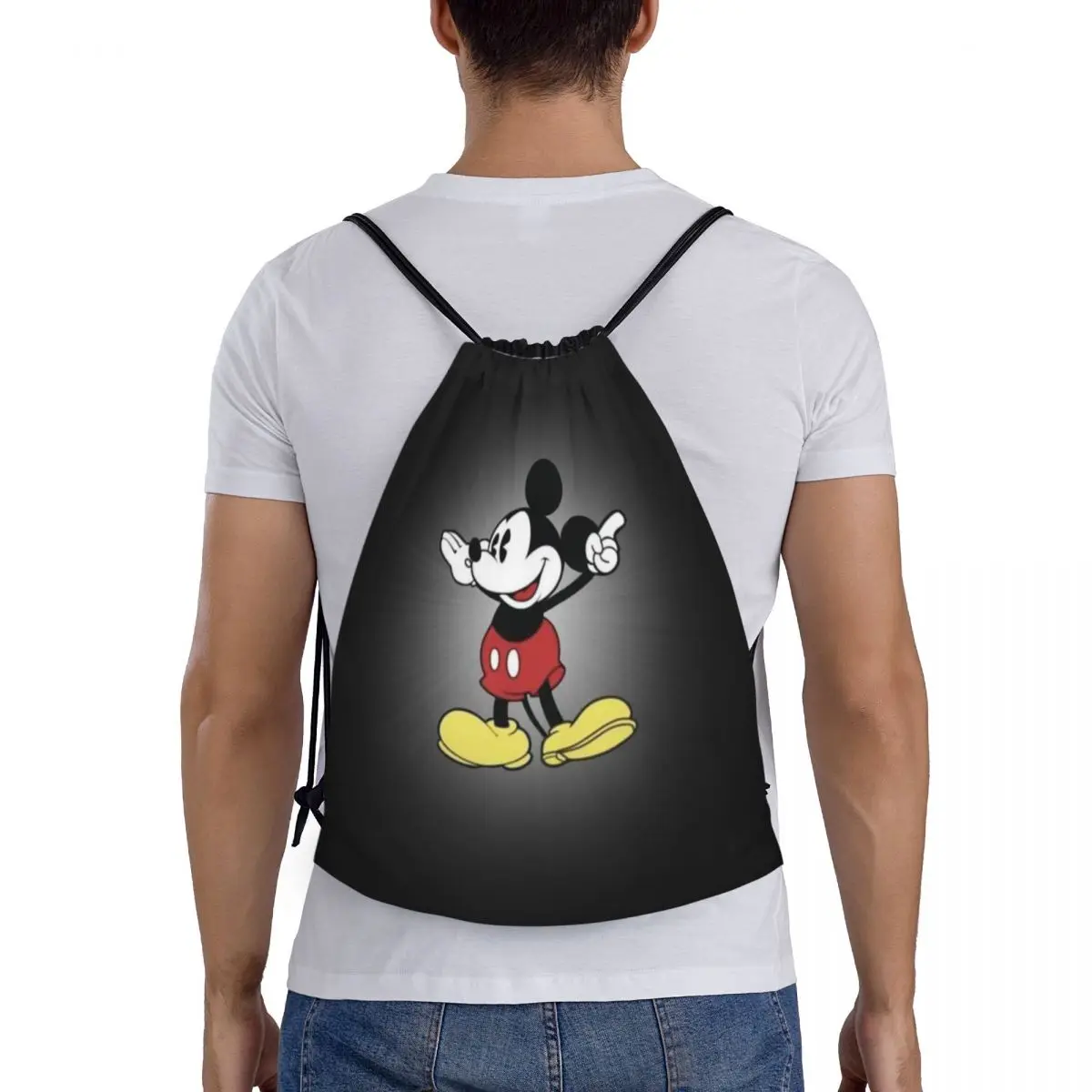 Custom Mickey Mouse Drawstring Backpack Sports Gym Bag for Men Women Training Sackpack