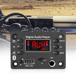 25W MP3 Amplifier Bluetooth 5.0 DC 7-16V Decoder Car MP3 Audio Player with Radio Microphone Music Player Speaker