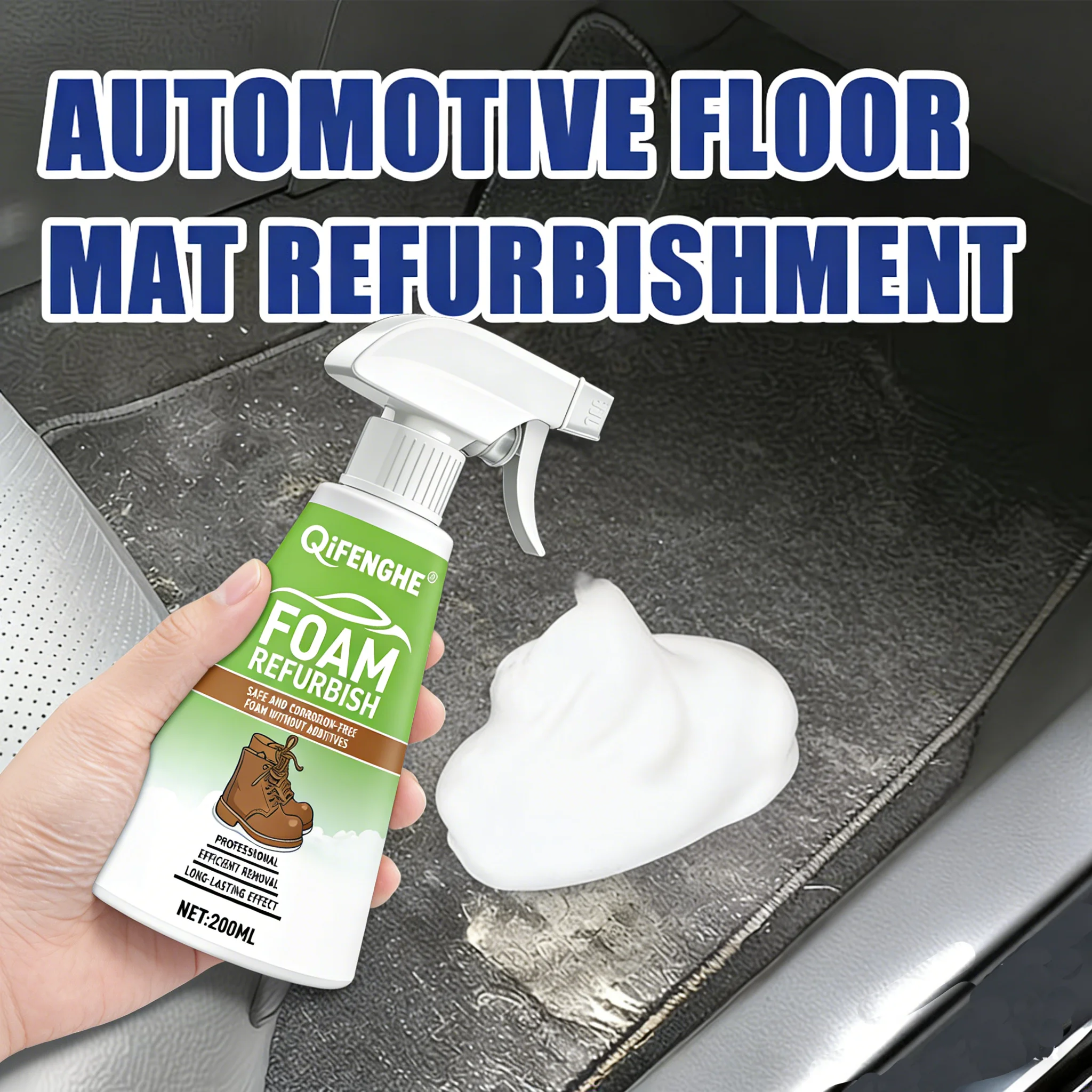 

Foam Refurbish Cleaner for Car Floor Mats, Fabric & Carpet Restoration