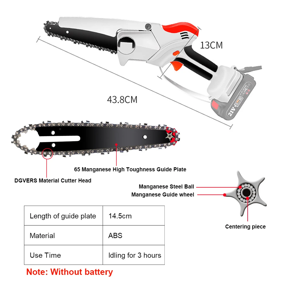 6 Inch Woodworking Electric Chainsaw Rechargeable,Portable Electric Pruning-Saw,Garden Power Tools for Makita 18V Battery