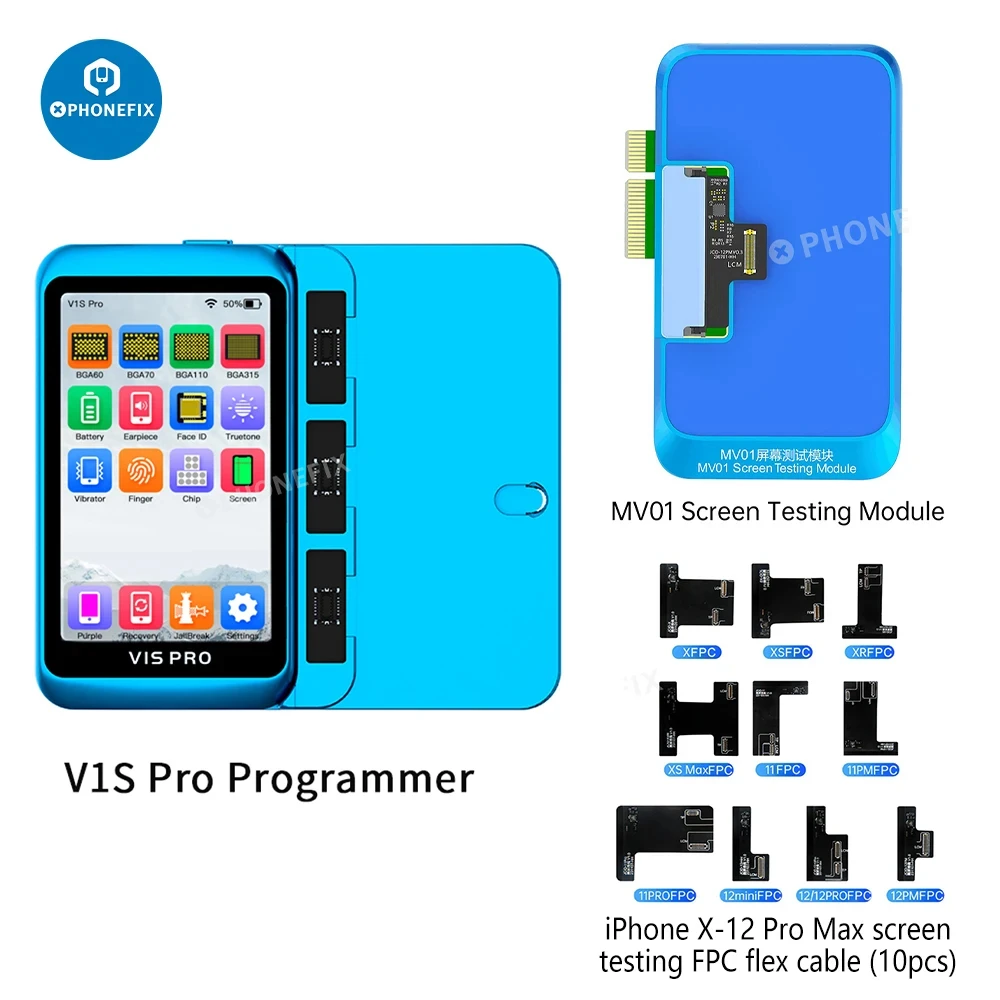 

JCID MV01 Screen Testing Module V1S Pro Programmer with FPC Flex Cable for iphone Android Smartphone LCD screen Function Testing