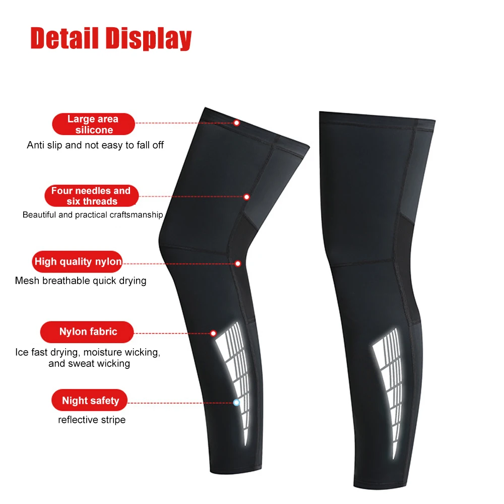 

1Pair Leg Sleeves,Full Leg Compression Sleeve for Men Women,Long Knee Sleeve with Anti-slip Silicone Strips