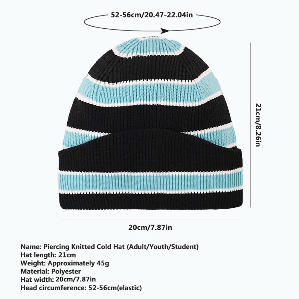 学生向けの冬用ニット帽、ストライプ柄のプルオーバーハット、暖かいアウトドア旅行用キャップ、子供向けのホリデーギフト