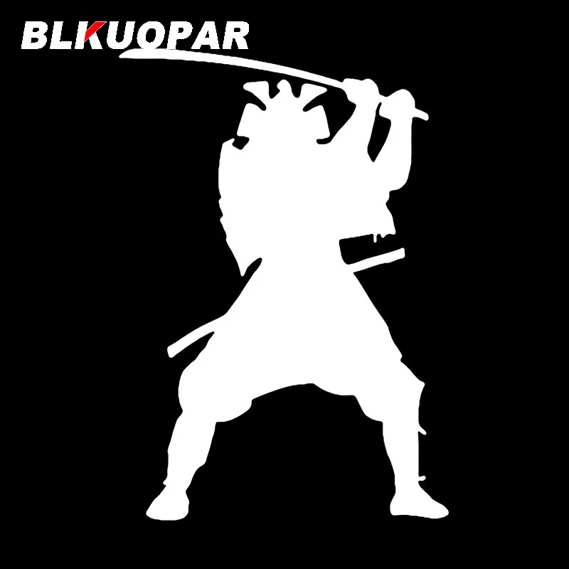 BLKUOPAR Ghost Samurai Raises His Sword To Block It Car Stickers War Soldiers Decal Sunscreen Die Cut Laptop JDM Car Goods