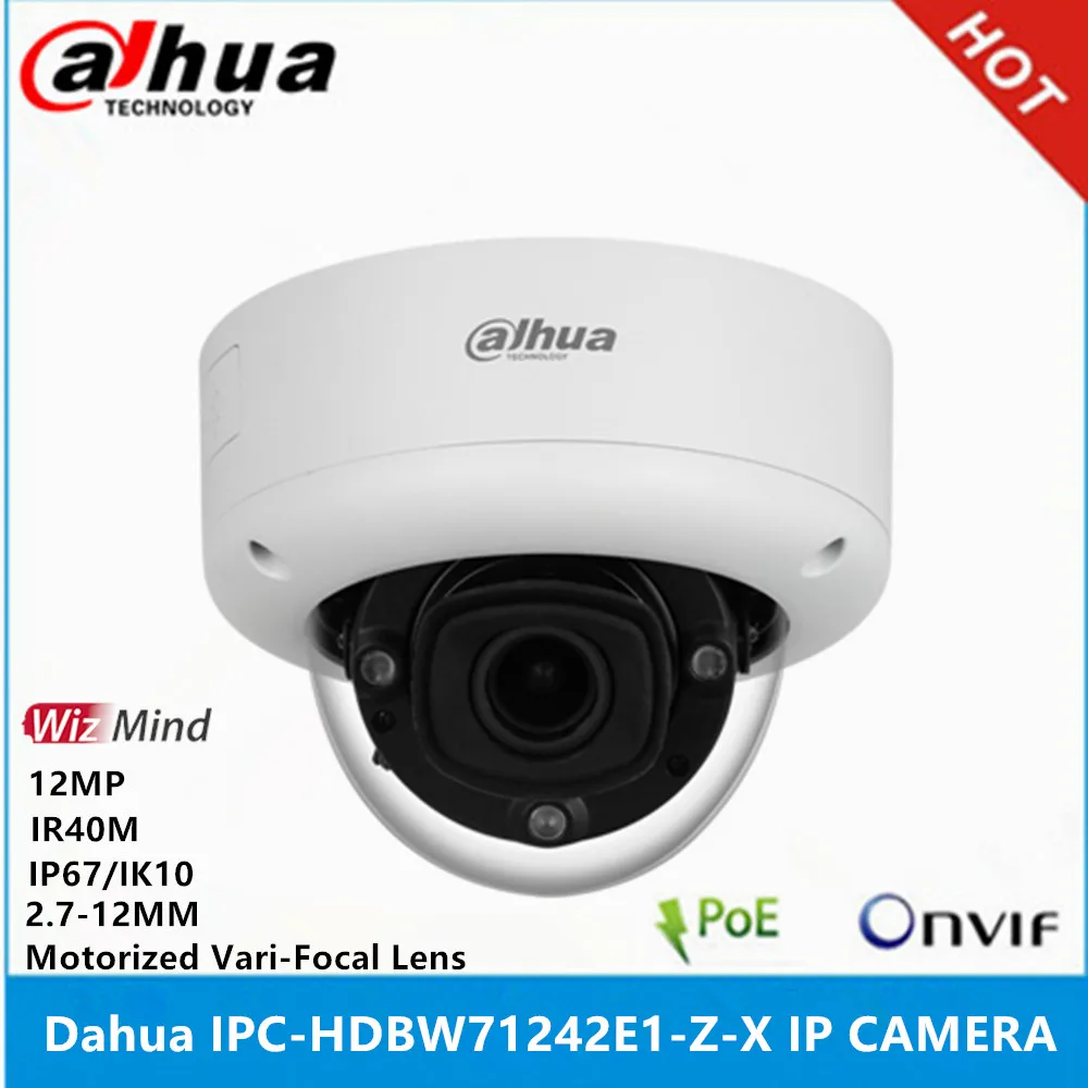 Dahua IPC-HDBW71242E1-Z-X 12MP 2.7 mm-12 mm Motorized Zoom Lens IR40M POE Face recognition MIC & SPK ANPR WizMind IP Camera