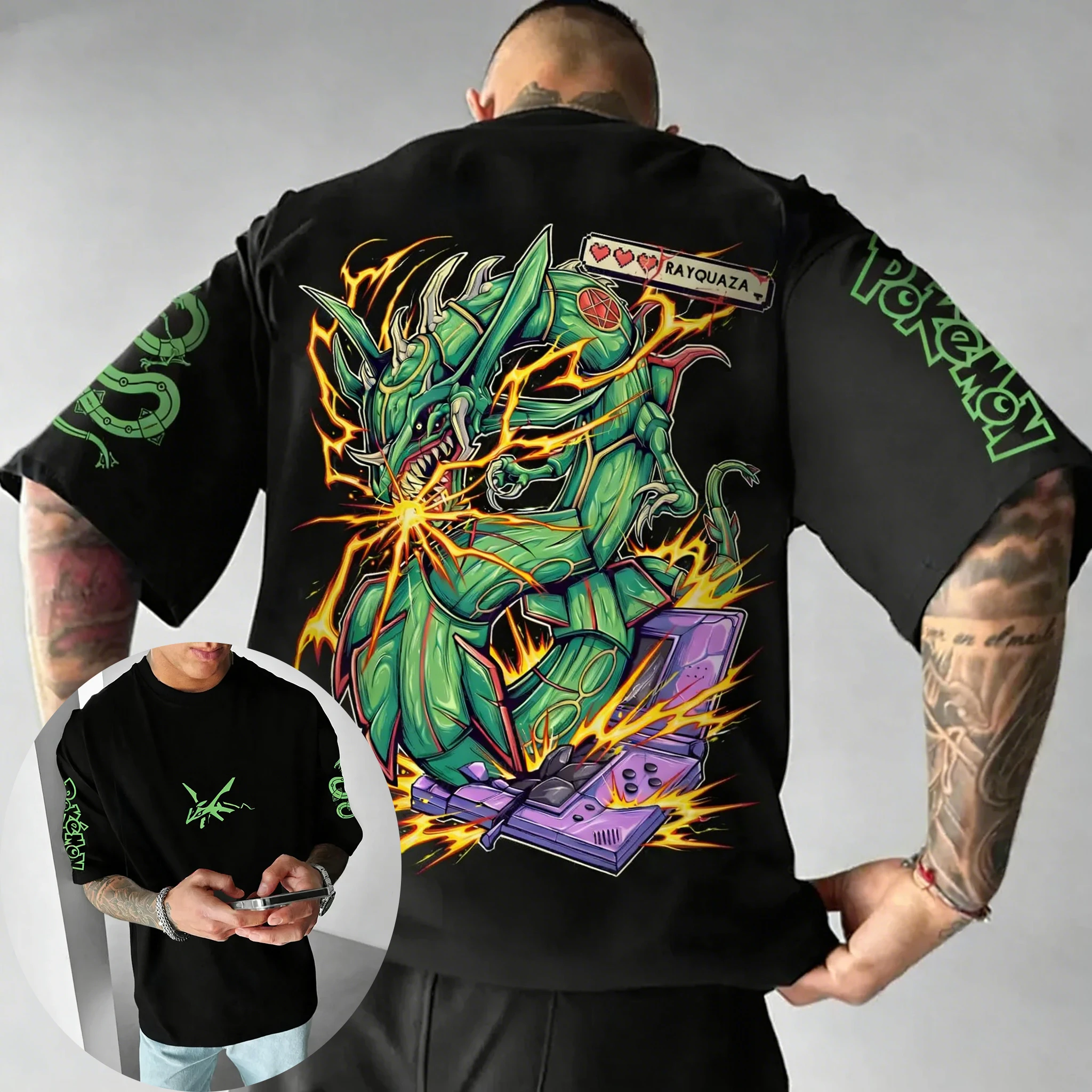 camiseta-casual-unissex-poke-mon-game-rayquaza-verao-2026-algodao-solto-oversized-estilo-hip-hop