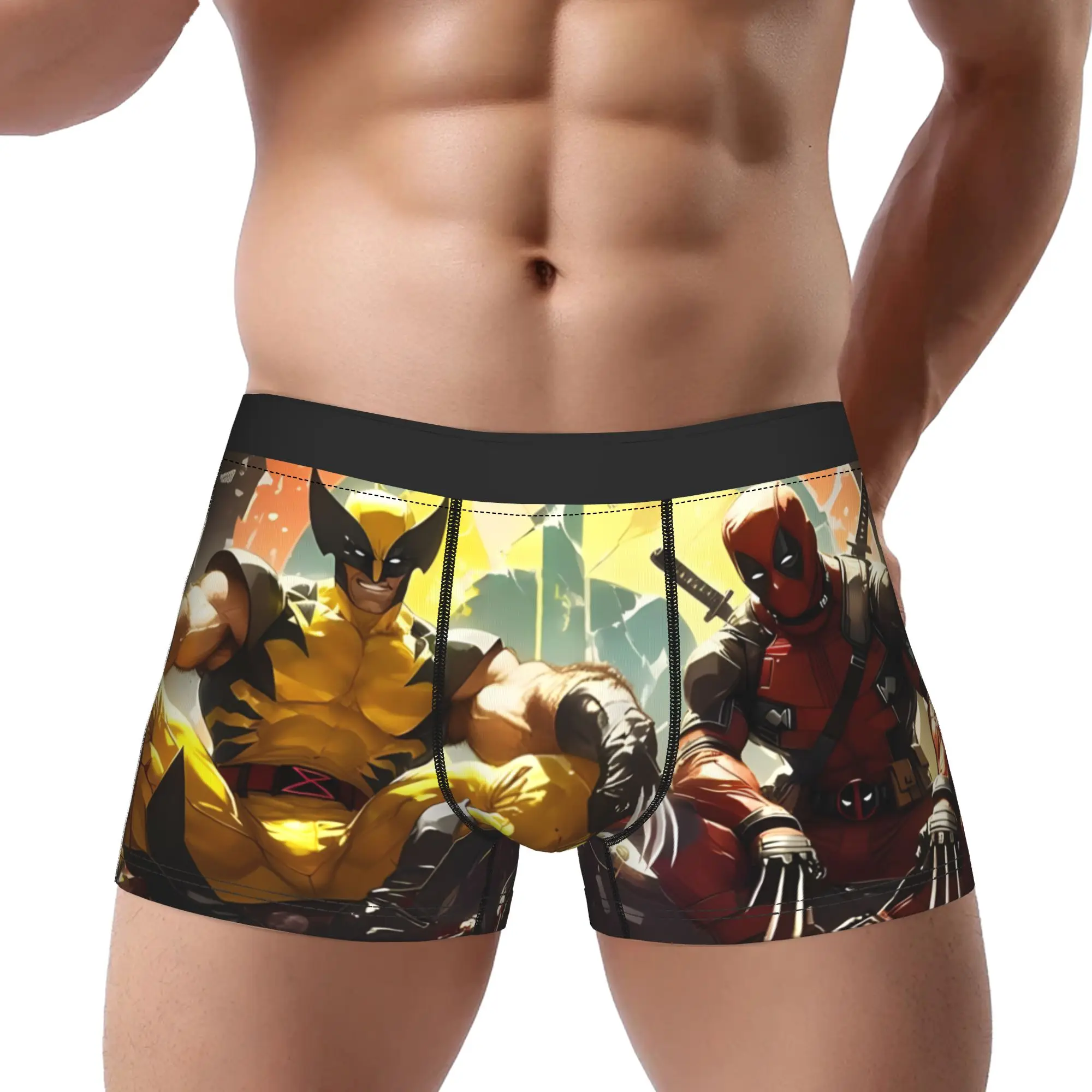 

1piece Wolverine & Deadpool Wolverine Underpants Breathbale Panties Man Underwear Print Shorts