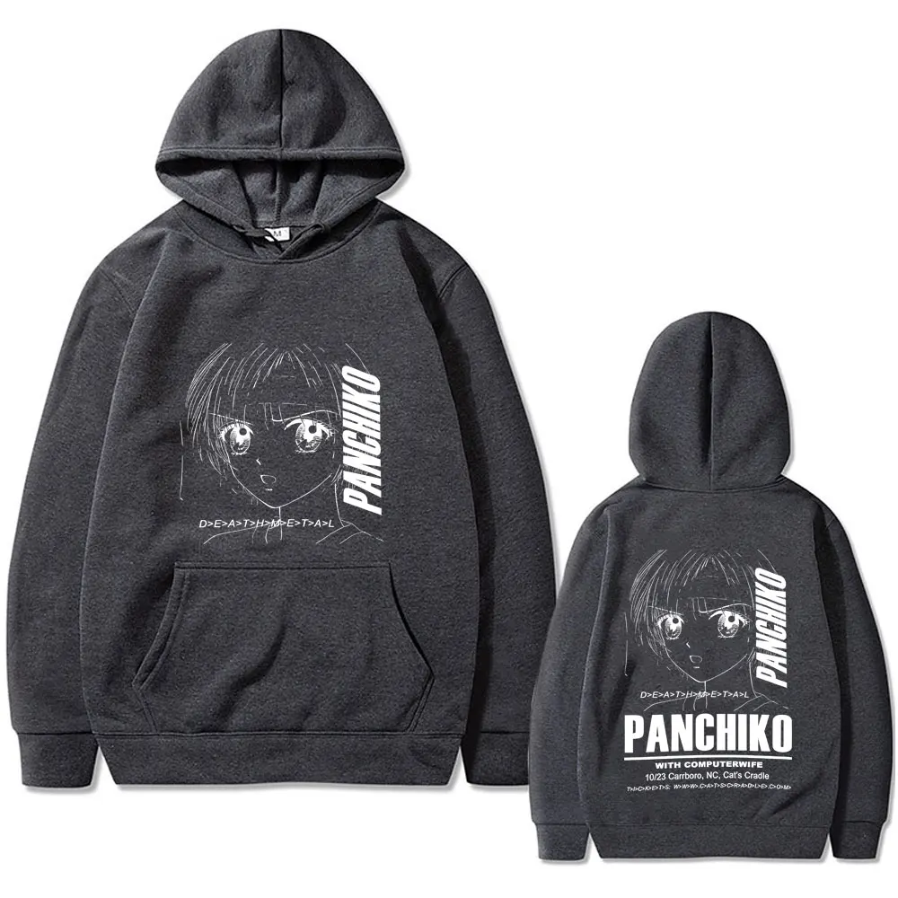 Lndie Rock Band Panchiko DEATHMETAL Album Double Sided Print Hoodie Men Fashion Vintage Sweatshirt Male Casual Oversized Hoodies