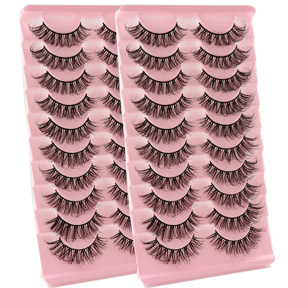 5/10 paia 3D Faux Mink Lashes Fluffy Soft Full Thick Wispy Natural long ciglia finte ciglia ricci ciglia all'ingrosso