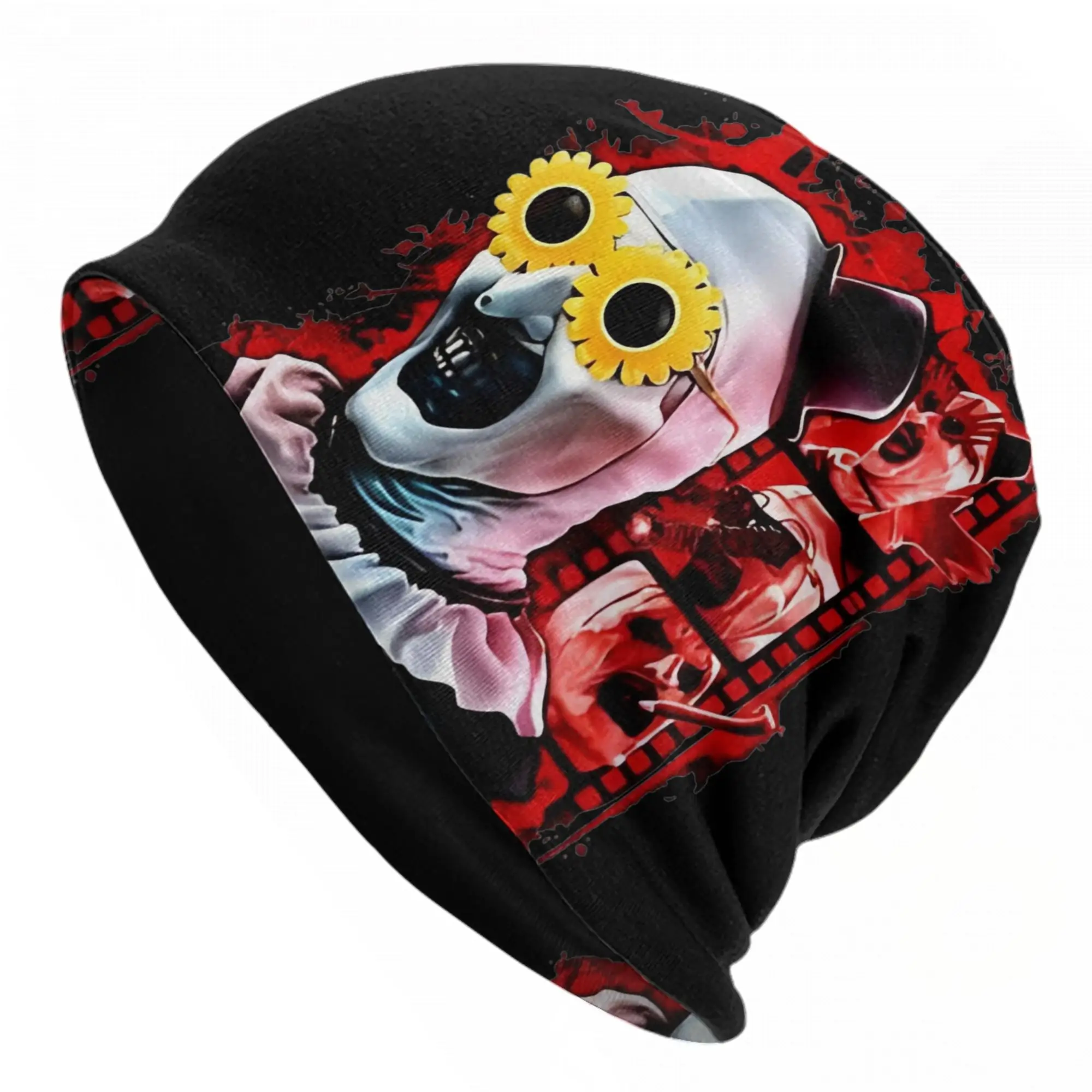 Terrifier Movie  Bonnet Hat Autumn Winter Street Skullies Beanies Hat Horror Halloween for Men Women Warm Dual-use Caps