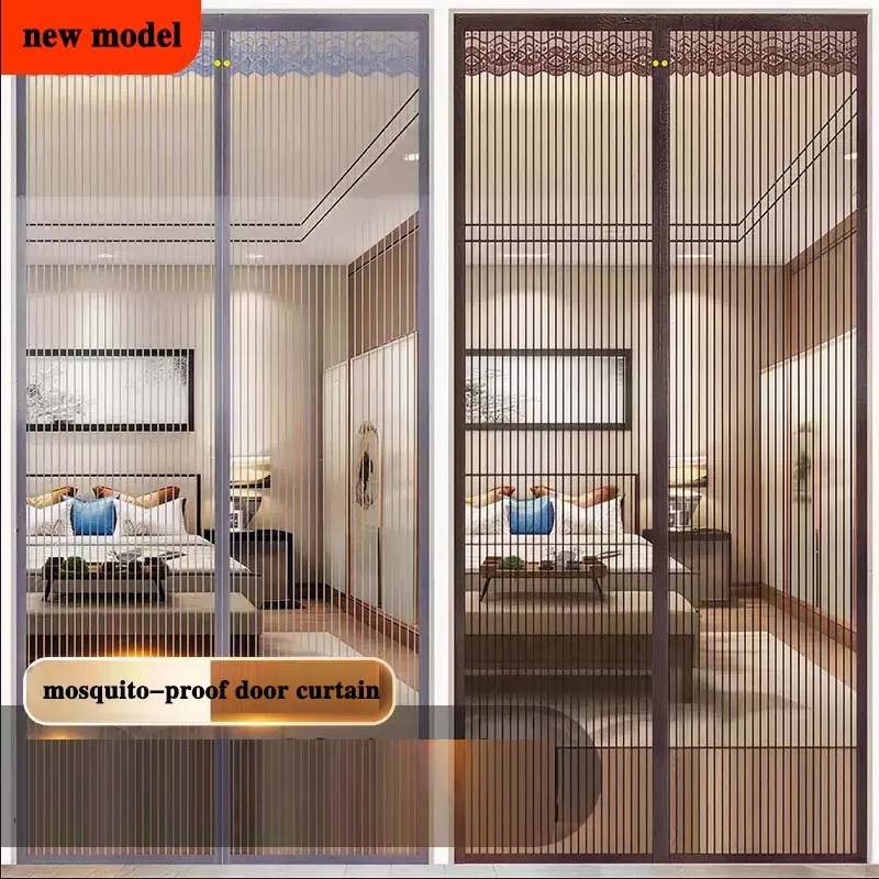 Magnetic Anti-Mosquito Door Curtain, Upgraded Durable Mesh Screen with Quiet Self-Closing Magnets, Keep Bugs Out for Home