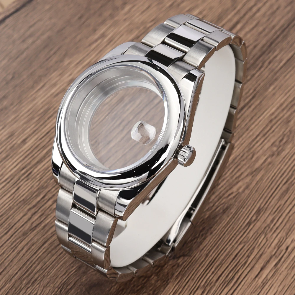 

NH35 36mm/39mm Watch Case Solid Stainless Steel Strap Sapphire For NH35 NH36 NH34 Miyota8215 Movement 29mmDial Oyster Style Case