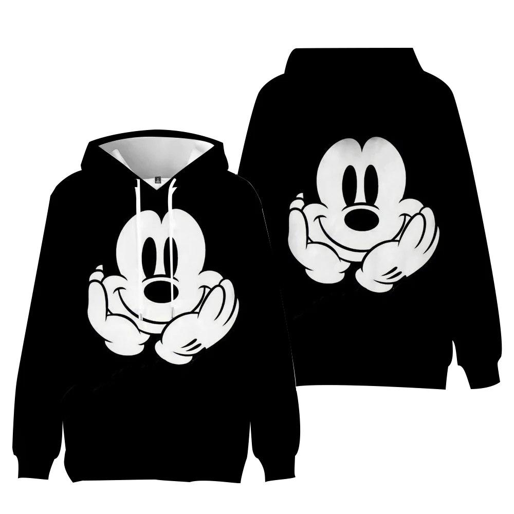 2024 New Street Boys Girls Hoodie Plush Sweatshirt Mickey Minnie Cartoon Disney Brand Fashion Round Neck Ladies Pullover Hoodie