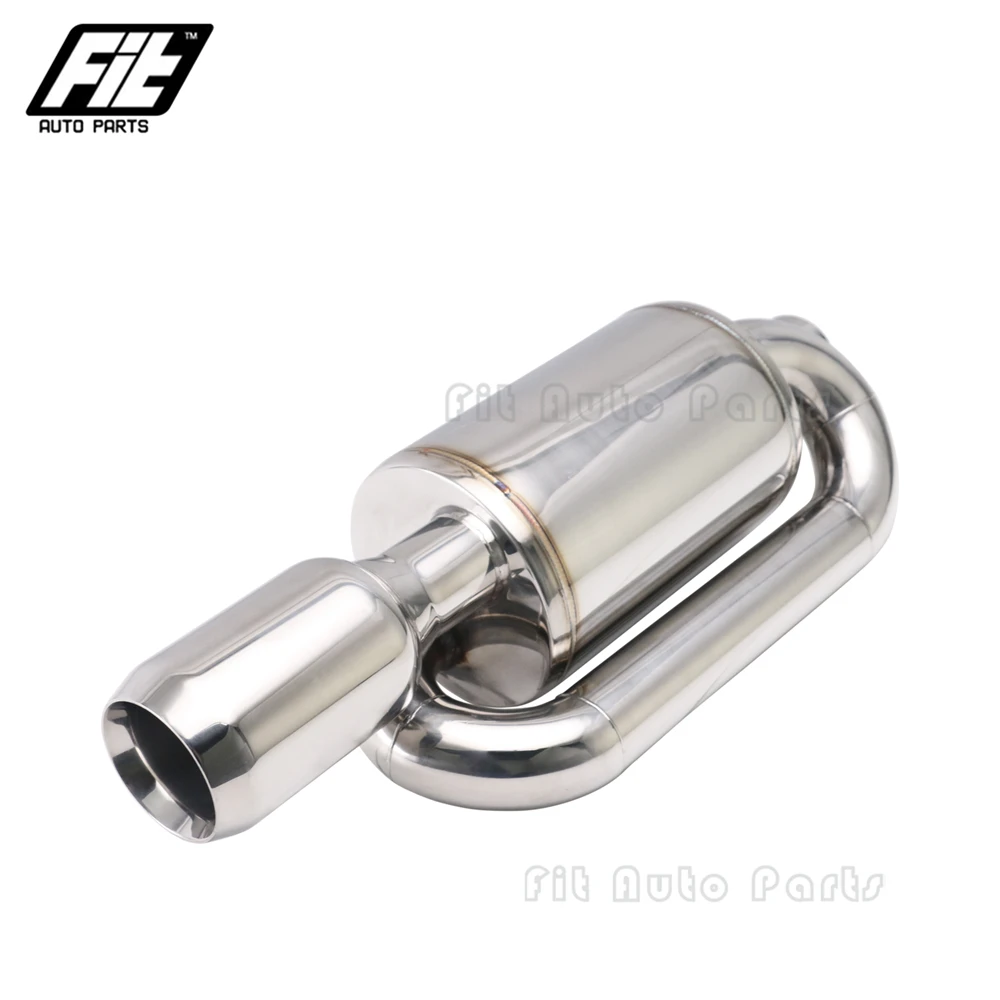 

Universal Car Stainless Steel Exhaust Muffler S-FLOW Mugen Integra CTR Type with Exhaust Tip 2'' 2.5'' Inlet Deep Sound Downpipe