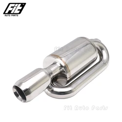 Universal Car Stainless Steel Exhaust Muffler S-FLOW Mugen Integra CTR Type with Exhaust Tip 2'' 2.5'' Inlet Deep Sound Downpipe
