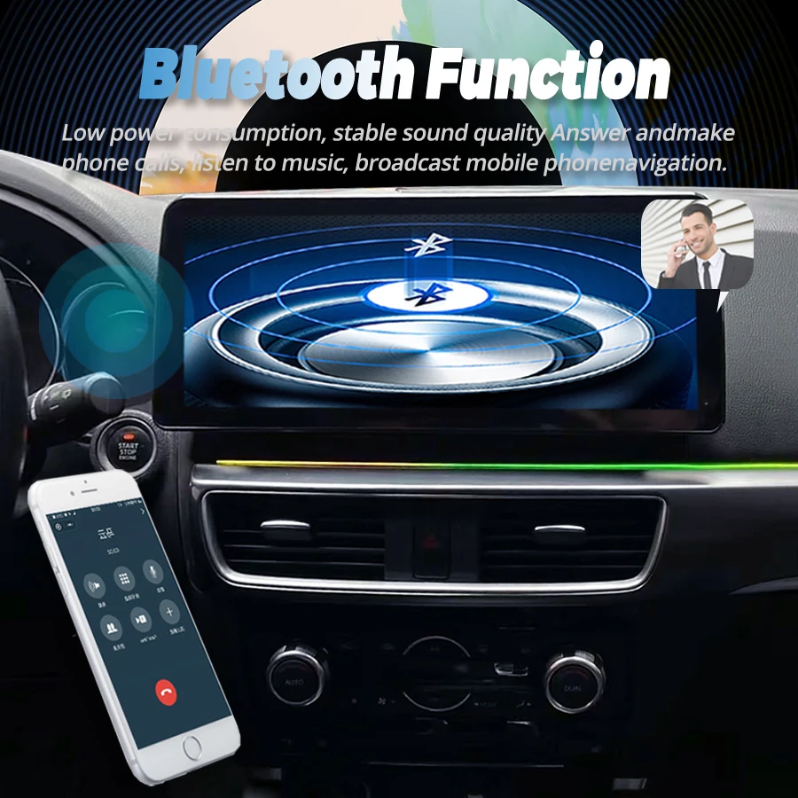 12.3 Inch For Mazda CX-5 CX5 2012 2013 2014 2015 Wireless Carplay Android 14 Auto Car Radio Multimedia Player GPS Navigation 4G