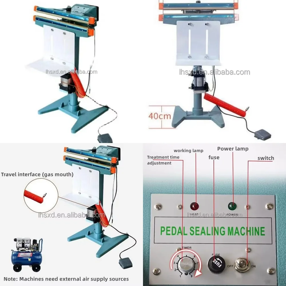 

Pure Copper Wide Edge Aluminum Sheet Sealing Machine for Plastic Bags Foot Operated Heat Sealer Industrial Packaging
