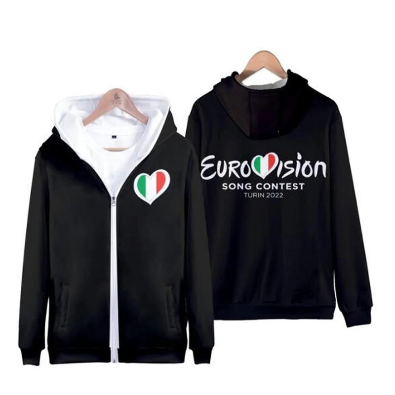 EUROVISION SONG CONTEST TURIN 2022 3D Print Zip Up Women/Men Hoodie Sweatshirt Streetwear Hip Hop Zipper Hooded Jacket Outerwear