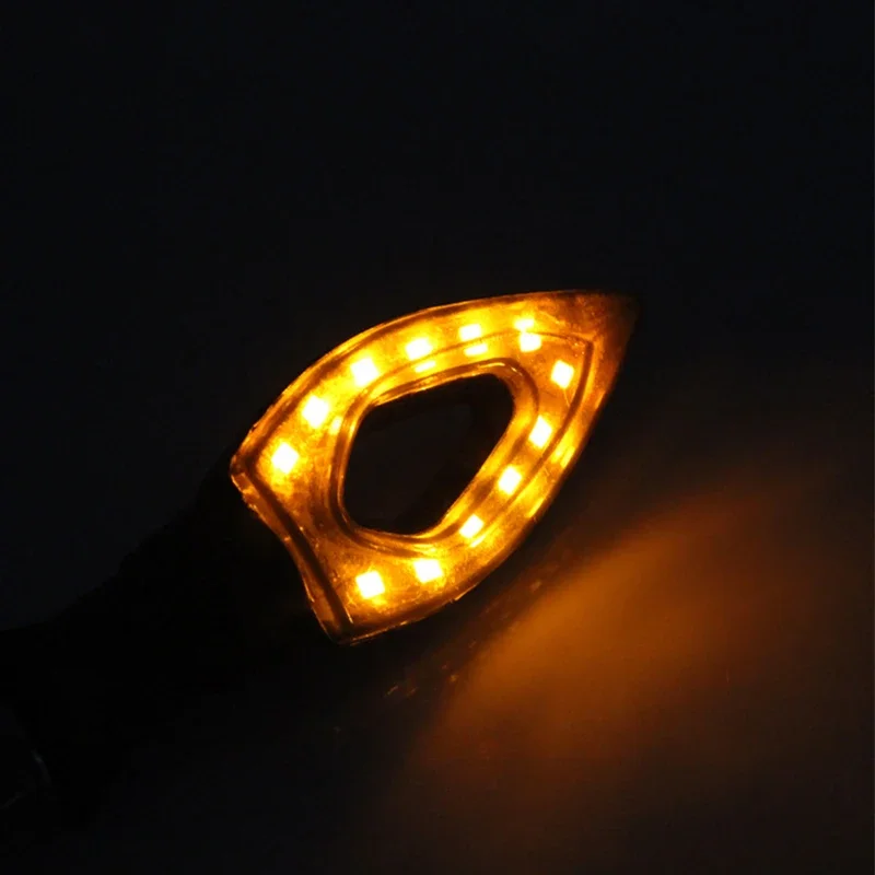 Motorcycle 12 LED Turn Signals Lights Amber Blade Lamp Short Turn Signal Lights Indicator Blinkers Flashers Moto Accessories 12v