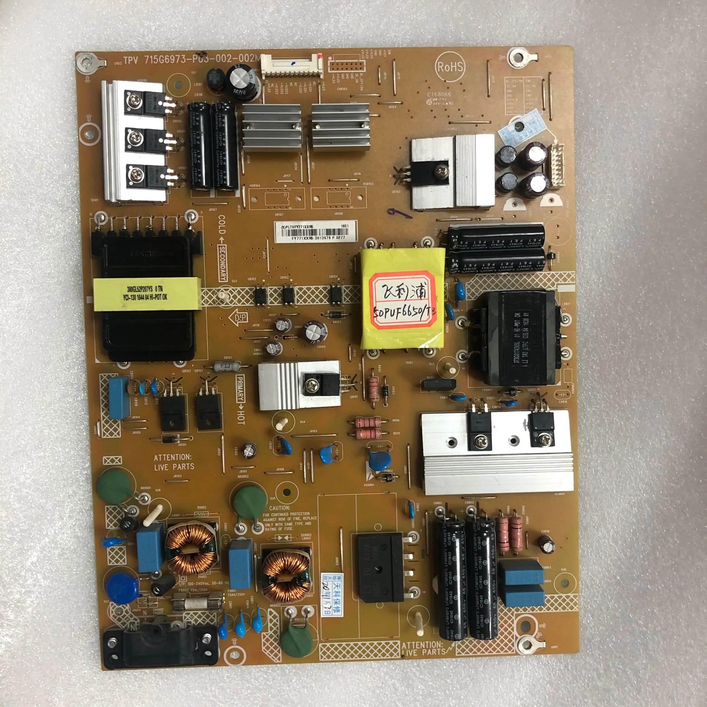 good work in stock power board 50PUF6650/T3 power board 715G6973-P03-002-002M