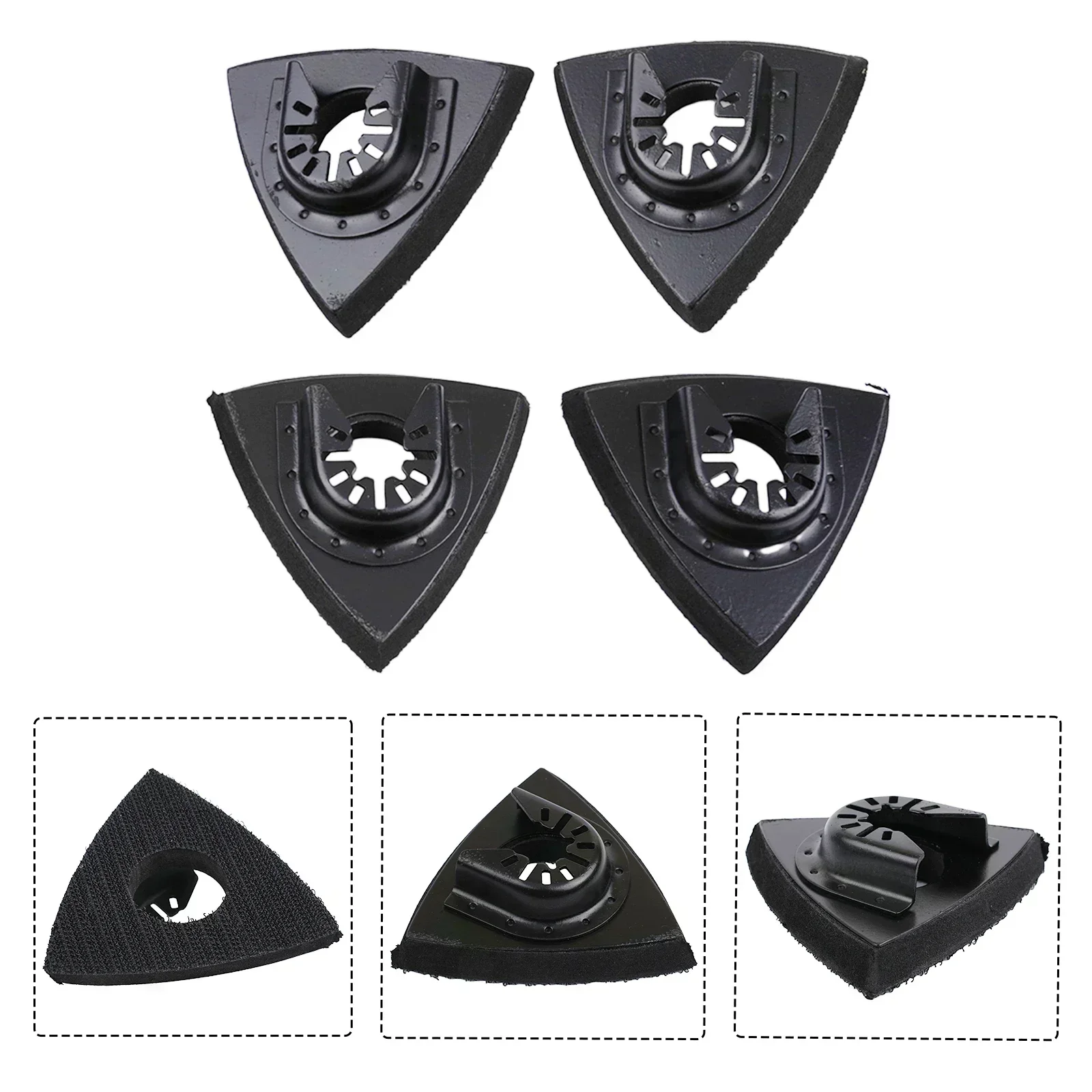 4 Pcs Triangular Sanding Pads 80mm For MultiTool Blades Oscillating Tool Accessories For Power Tool Fore Machine Tool
