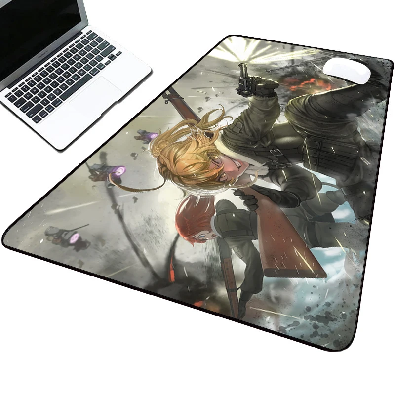 Alfombrilla de ratón Youjo Senki, Protector de escritorio, alfombrilla de ratón personalizada, alfombrilla de ratón de Anime, alfombrillas de notas para niñas, alfombrilla extendida, escritorio 700x300