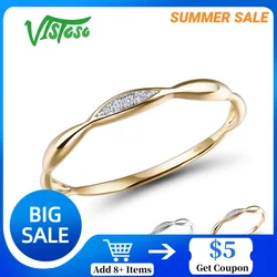 VISTOSO Gold Rings For Women Genuine 14K Yellow/White Gold Ring Shiny Diamond Promise Engagement Rings Anniversary Fine Jewelry