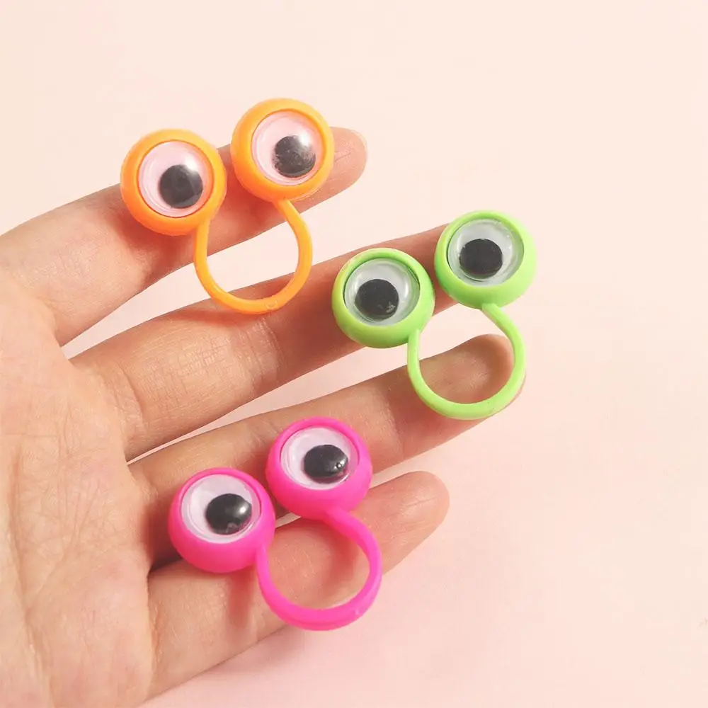 Blagues Anti-stress jouets anneau oculaire actif anneaux en plastique enfants cadeau oeil doigt marionnettes yeux anneau doigt Cool jouets Wiggle yeux jouet