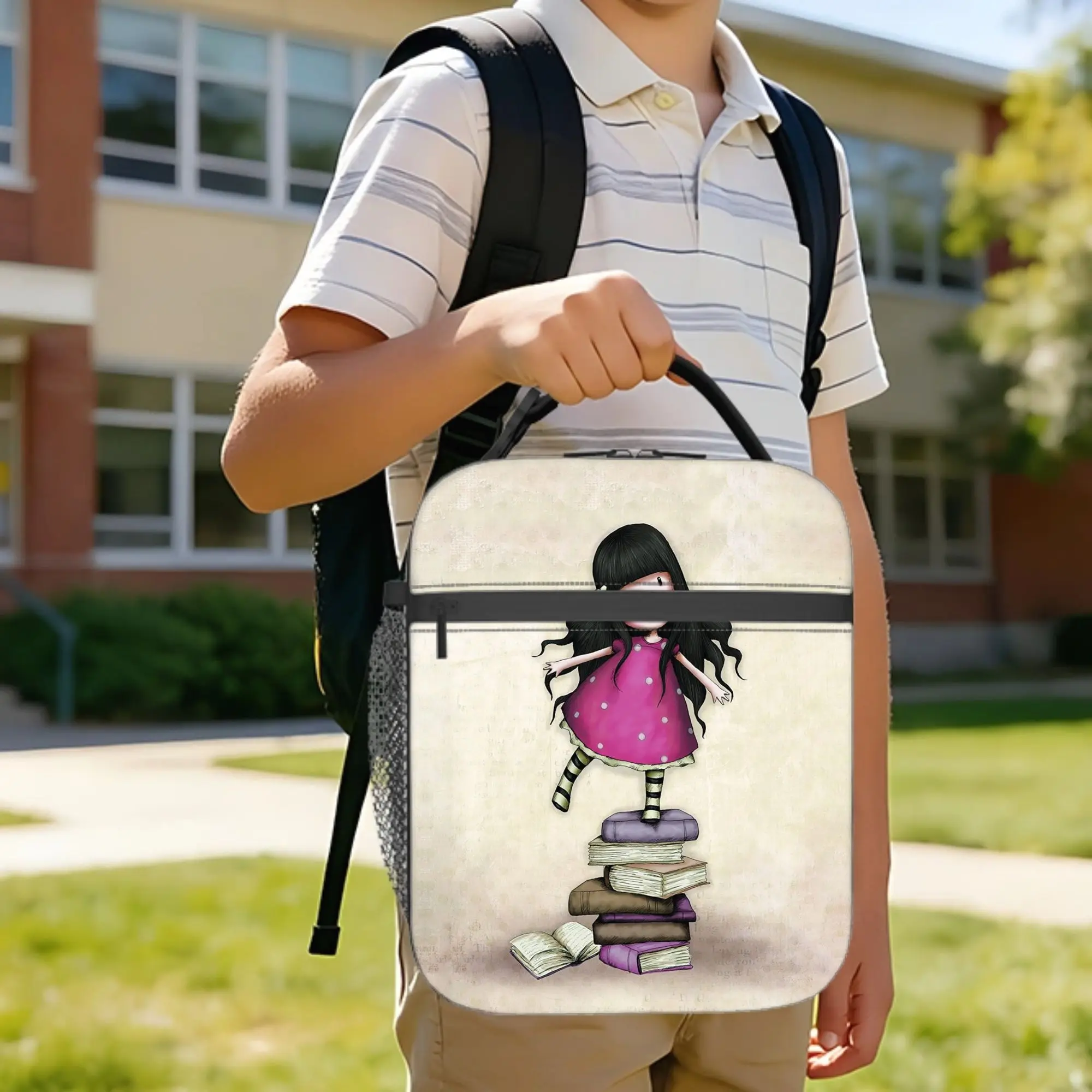S-Santoro G-Gorjuss Insulated Lunch Bag High Capacity Lunch Container Thermal Bag Tote Lunch Box School  Outdoor Food Handbags