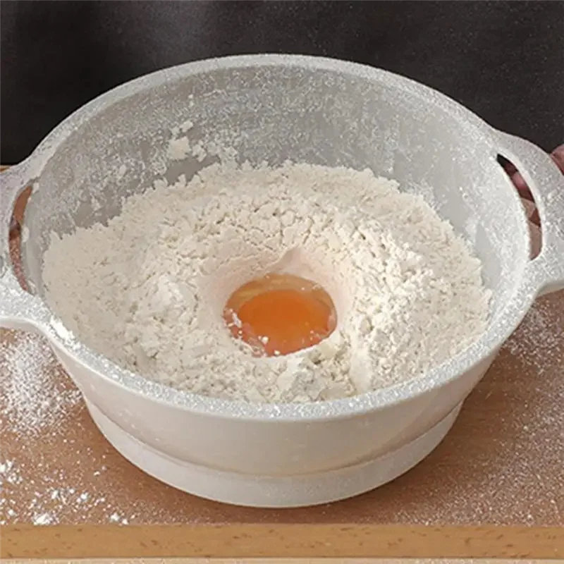 Peneira de farinha de cozinha a78u, peneira de açúcar semiautomática portátil, agitador de pó, economia de espaço, ferramenta de cozimento de cozinha