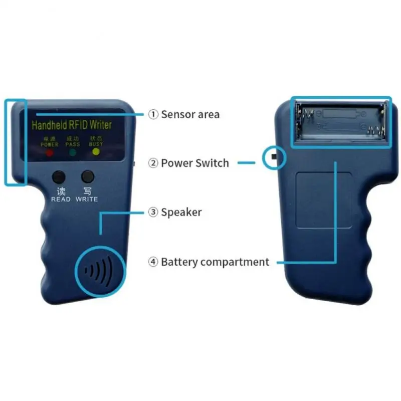 125kHz RFID-Programmierer Duplikator Kopierer Writer Reader Writer ID-Karte Kloner & Key Access Card Replikator Schlüssel bund Reader