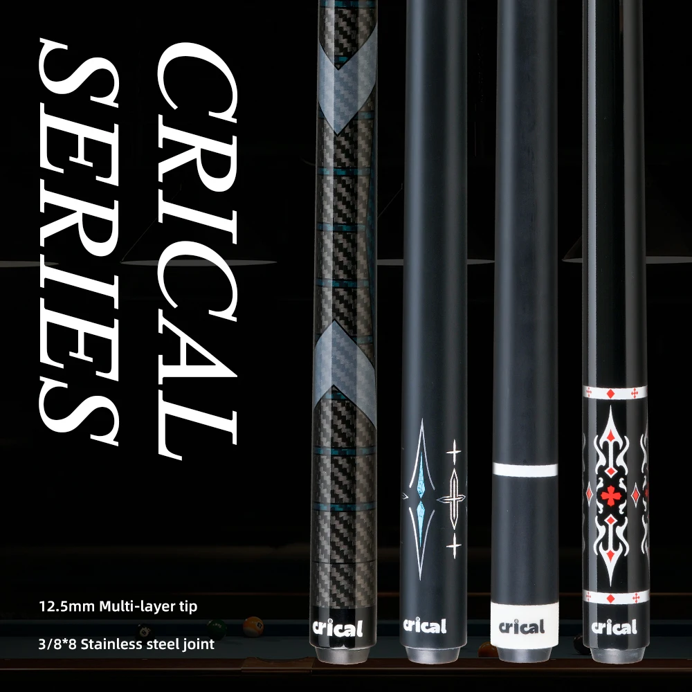 CRICAL Carbon Fiber Pool Cue Stick Billiard Cue Sticks Professional Low Deflection Pool Sticks with 12.5mm Tip and Radial Joint