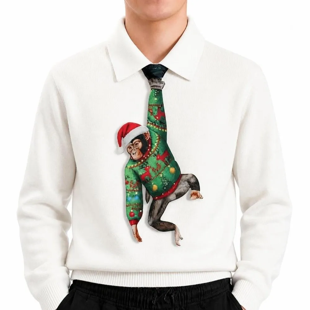 gravata-de-natal-com-estampa-de-gato-leve-e-realista-em-tecido-de-cetim-divertida-para-festas-e-feriados