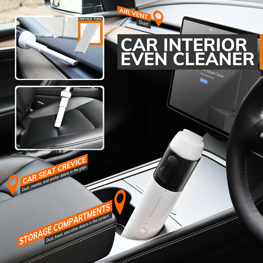 Cordless Handheld Vacuum Cleaner for Laptop & Car,Portable & Multifunctional,USB Rechargeable,Strong Suction,White