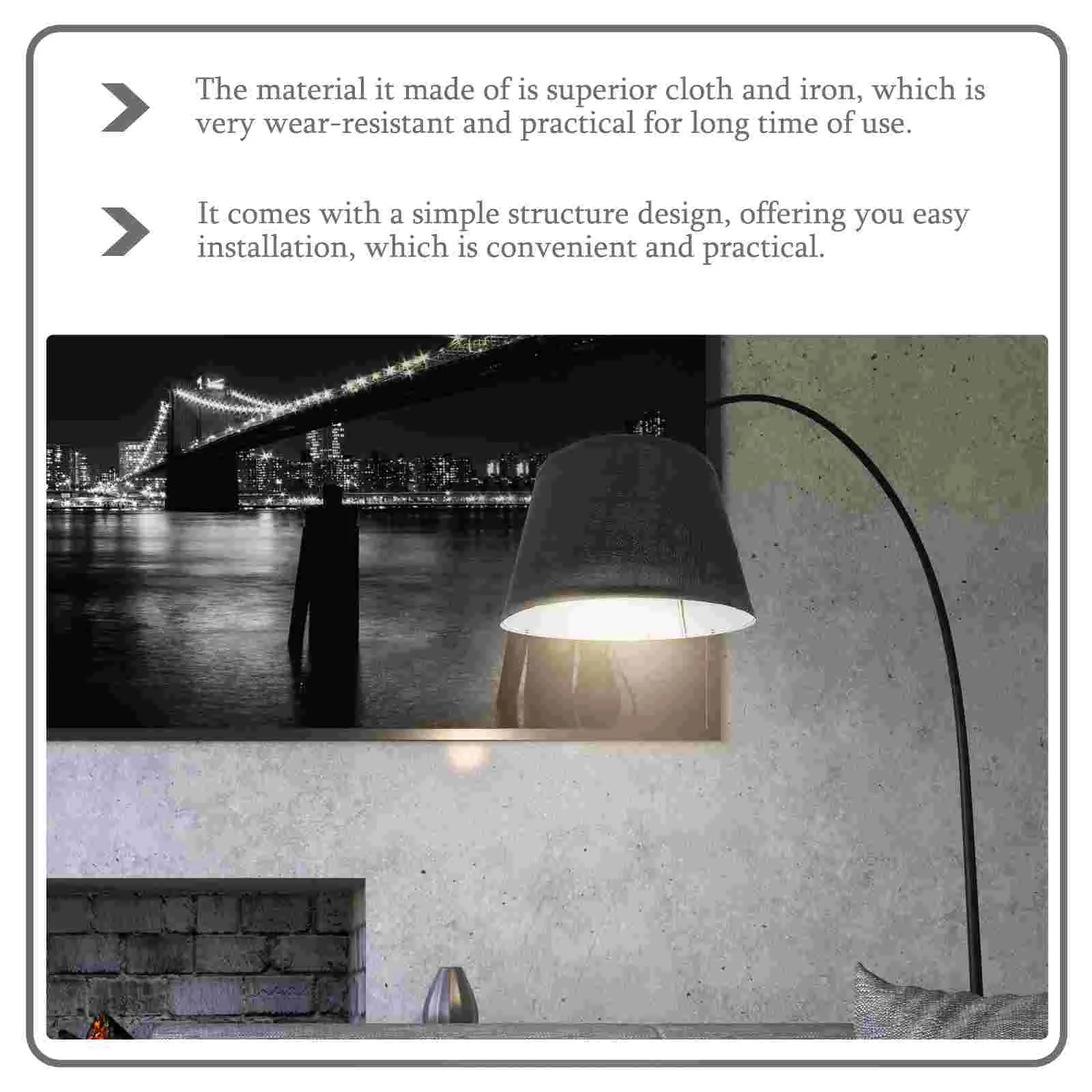 Black Light Shade American Fabric Lampshade Hotel Restaurant Chinese Table Cover Desk Household Shades White Office