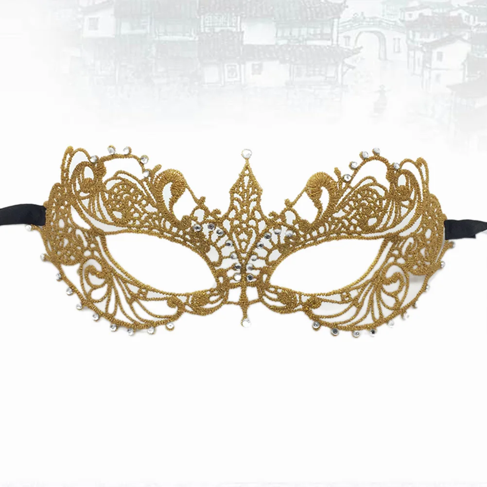 Maska na pół twarzy z koronki z dżetów, złoty kostium cosplay dla kobiet, na Halloween, imprezę karnawałową, bal maskowy 123456789