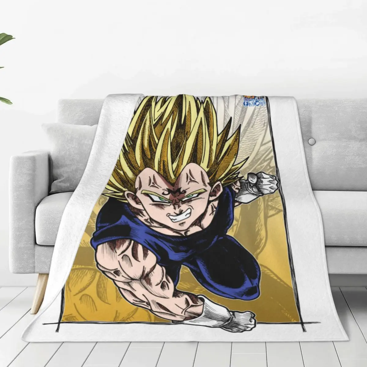 Majin Vegeta Blanket Fleece Decoration Saiyan Dbz Dragon Ball Portable Super Soft Throw Blanket for Bedding Car Plush Thin Quilt